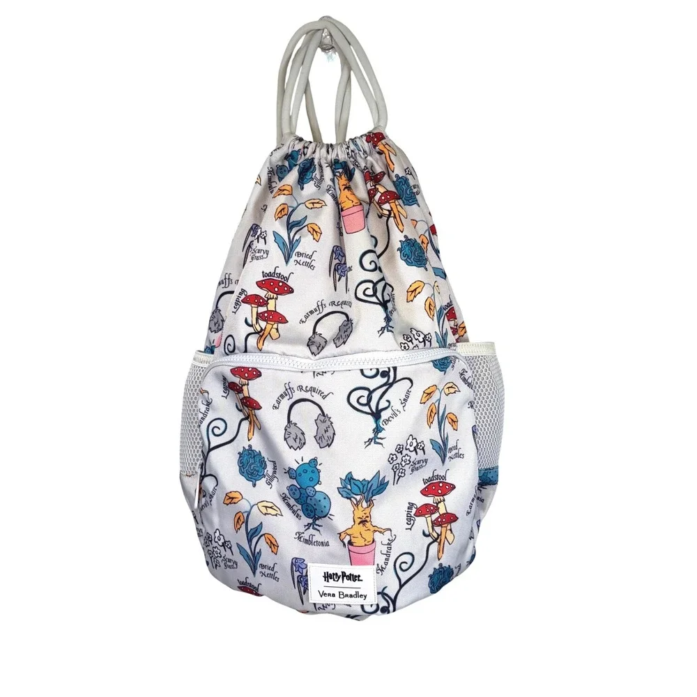 Vera Bradley Harry Potter Herbology 2020 White Drawstring Backpack